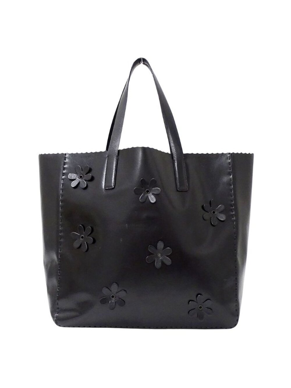 Prada Tote Leather Black Flower - Picture 2 of 13